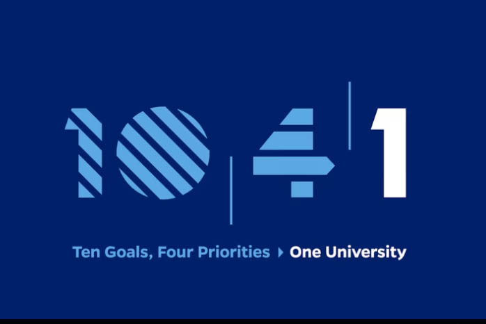 image with 10 4 1, Ten Goals, Four Priorities for One University